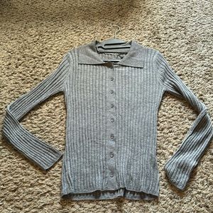One day grey ribbed wool shirt